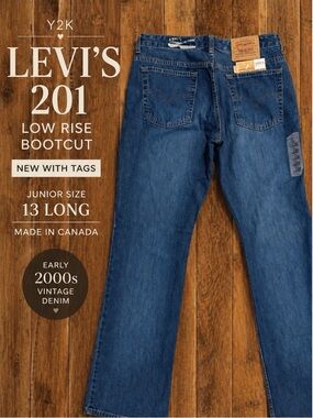 Y2K Levi’s 201 Low Rise Bootcut Jeans NWT 2003 Made in Canada Size 15